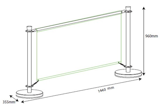 dimension barrière café 100 cm